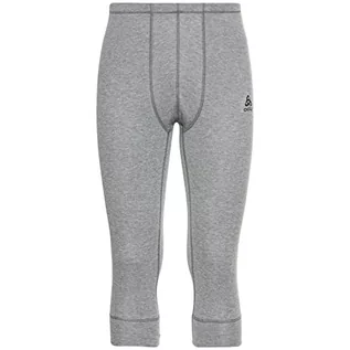 Legginsy - ODLO Męskie legginsy Bl Bottom 3/4 Active Warm Eco szary Steel Grey Melange XL 159132 - grafika 1