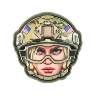 Odzież taktyczna i umundurowanie - M-Tac - Naszywka Emoji USA Girl №3 - PVC 3D - Camo - 51354005 - miniaturka - grafika 1