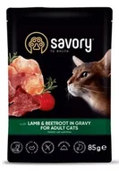 Mokra karma dla kotów - SAVORY Cat Adult Lamb and Beetroot 85g (saszetka) - miniaturka - grafika 1