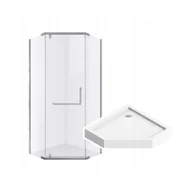 Kabiny prysznicowe - Kabina prysznicowa Durasan DIAMOND 80x80 chrom z brodzikiem zestaw - miniaturka - grafika 1