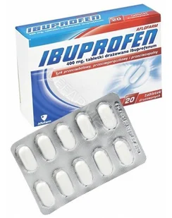 Aflofarm Ibuprofen 400 mg x 20 tabl drażowanych - Przeziębienie i grypa - miniaturka - grafika 1