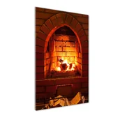 Foto gadżety - Foto obraz na szkle pionowy Ogień w kominku - miniaturka - grafika 1