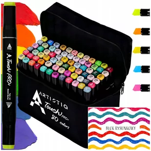 MARKERY ALKOHOLOWE ZESTAW 80 SZTUK ARTISTIQ TOUCH COOL PRO+ - Kredki, ołówki, pastele i pisaki - miniaturka - grafika 1