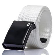 Paski - czarna metal KLAMRA pasek parciany GRACIO BIAŁY - miniaturka - grafika 1