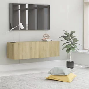 vidaXL Szafka pod TV, dąb sonoma, 100x30x30 cm, płyta wiórowa - Szafki RTV - miniaturka - grafika 1