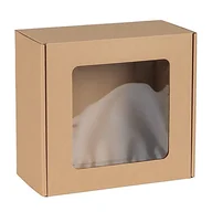 Zestawy upominkowe - Kwadratowe pudełko fasonowe z okienkiem, pudełko prezentowe 20x20x10 cm x1 - miniaturka - grafika 1