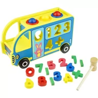 Sortery dla dzieci - Autobus Drewniany Sorter Wbijak Przebijak Cyferki - miniaturka - grafika 1