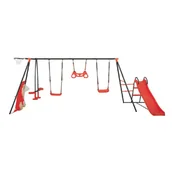 Place zabaw - Duży Metalowy Plac Zabaw Maks Czerwony XXXL 4iQ - miniaturka - grafika 1