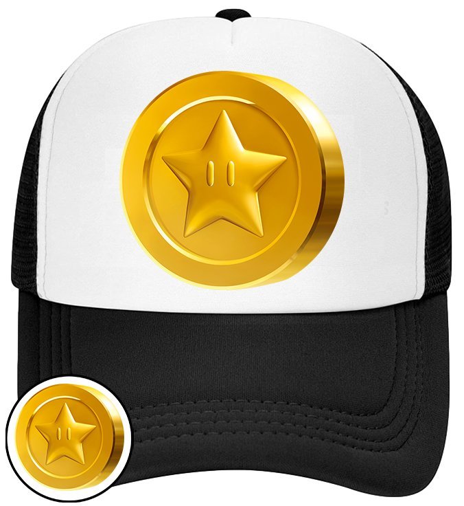 CZAPKA Z DASZKIEM SUPER MARIO BROS DLA DZIECI LATO CZARNA BEJSBOLÓWKA