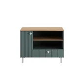 Komody dla dzieci - Komoda ryflowana na nóżkach match eukaliptus - miniaturka - grafika 1