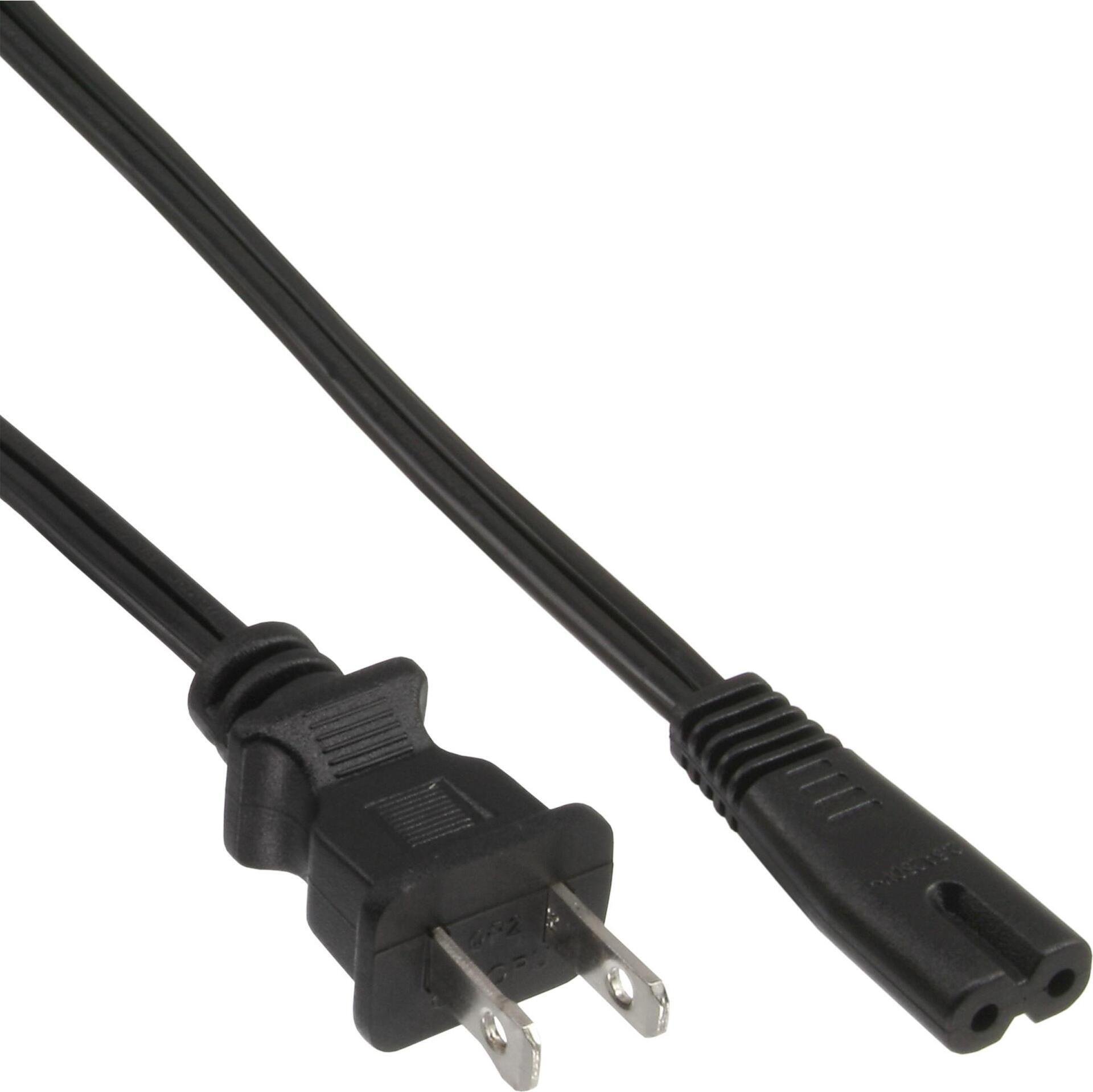 65 opakowanie zbiorcze Kabel sieciowy InLine®, wtyczka sieciowa USA do wtyczki Euro 8 C7, 1,8 m