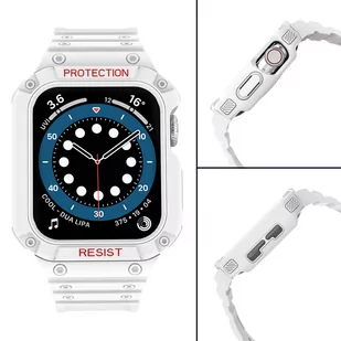 Protect Strap Band opaska z etui do Watch 7 / 6 / 5 / 4 / 3 / 2 / SE (41 / 40 / 38mm) obudowa pancerny pokrowiec na zegarek biały - Etui i futerały do telefonów - miniaturka - grafika 4