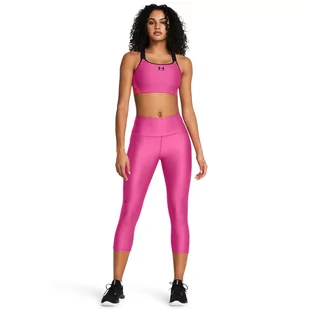 Damskie legginsy treningowe Under Armour HG Armour Hi Capri - różowe - UNDER ARMOUR - Spodnie sportowe damskie - miniaturka - grafika 1