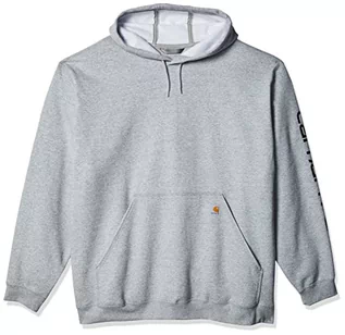 Bluzy męskie - Carhartt K288.E20.S004 średniej wagi rękaw logo z kapturem męska bluza, wrzosowa szara/czarna, rozmiar S K288-E20 - grafika 1