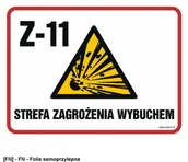 Tablice BHP - SIGNPROJECT NB026 - Strefa zagrożenia wybuchem Z-11 800x600 - miniaturka - grafika 1