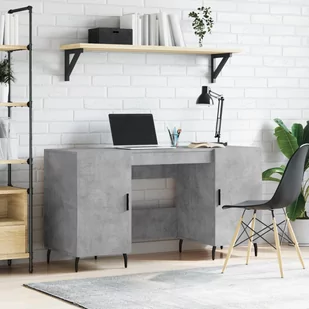 vidaXL Biurko, szarość betonu, 140x50x75 cm, materiał drewnopochodny - Biurka - miniaturka - grafika 1
