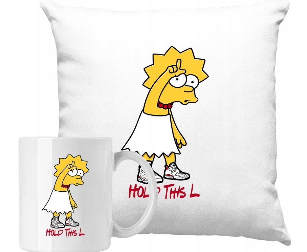 ZESTAW PODUSZKA + KUBEK Simpsonowie Lisa Simpson Pomysł Na Prezent +IMIĘ