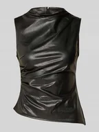 Koszulki i topy damskie - Top z imitacji skóry z marszczeniami model ‘DANDY’ - miniaturka - grafika 1