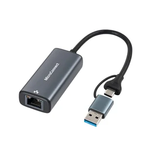 Microconnect MC-USBACNET2.5G zmieniacz płci / kabli USB C RJ-45 Czarny - Adaptery i przejściówki - miniaturka - grafika 1