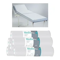 Kosmetyczne akcesoria jednorazowe - Podkład higieniczny na rolce 50cm x 80cm biały podfoliowany 54g MedixPro 300szt - miniaturka - grafika 1