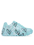 Buty dla dziewczynek - Skechers Sneakersy Uno Lite - Metallic Love 314067L/TQMT Błękitny - miniaturka - grafika 1