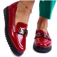 Mokasyny damskie - Vinceza Lakierowane Mokasyny Na Platformie Czerwone Abisso - miniaturka - grafika 1