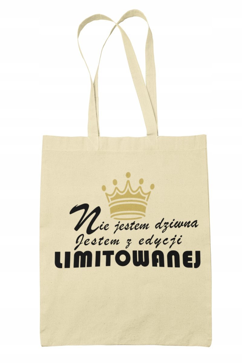 Torba Shopper-Materiałowa-Na Ramie- Śmieszny Napis