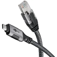 Adaptery i przejściówki - Goobay 70699 zmieniacz płci / kabli USB C RJ-45 Czarny, Srebrny - miniaturka - grafika 1