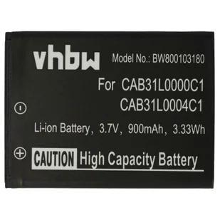 Wymiana baterii vhbw do Alcatel CAB31L0000C1, CAB31L0000C2, CAB31L0004C1, CAB31L0001C1 do telefonu komórkowego Smartphone (900mAh, 3.7V, Li-ion) be... - Baterie do telefonów - miniaturka - grafika 1