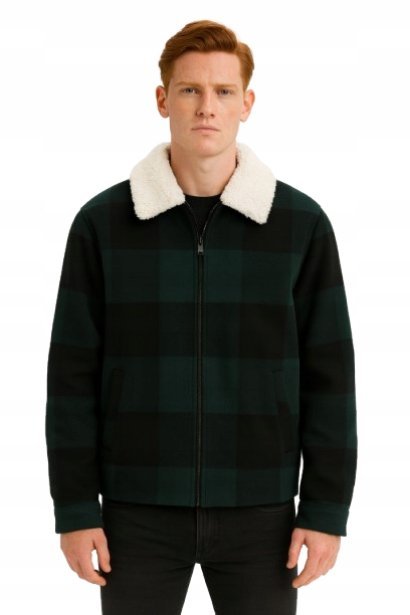 Only & Sons Kurtka Męska Wielokolorowa W Kratę Z Wełną S K2A