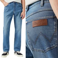 Spodnie męskie - Wrangler FRONTIER Brennan DżINS PROSTE LUŹNE SPODNIE JEANSOWE W31 L34 - miniaturka - grafika 1