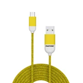 Kable USB - PANTONE kabel USB - microUSB 1,5m 2,4A PT-MC001-5 Yellow 102C - miniaturka - grafika 1