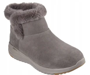 SKECHERS DAMSKIE SZARE BOTKI Z FUTERKIEM WSUWANE SKÓRA 39 JTA - Botki damskie - miniaturka - grafika 1