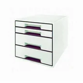 Półki na dokumenty - Pojemnik z 4 szufladami LEITZ WOW perłowy biało-fioletowy /52132062/ - miniaturka - grafika 1