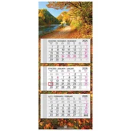 Kalendarze - Kalendarz 2026 trójdzielny główka płaska Jesień - kalendarz - miniaturka - grafika 1