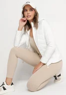 Kurtki damskie - Biała Kurtka z Odpinanym Kapturem Pikowana Ariobia - miniaturka - grafika 1