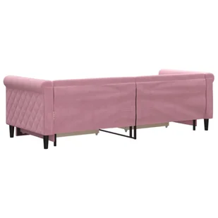 Sofa rozsuwana z szufladami, różowa, 80x200 cm, aksamit Lumarko! - Łóżka Sofa rozsuwana z szufladami, różowa, 80x200 cm, aksamit Lumarko! - Łóżka - miniaturka - grafika 6