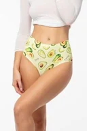 Majtki damskie - Figi damskie klasyczne bezszwowe z wysokim stanem energetyczny wzór Avocado Maxi Julimex - miniaturka - grafika 1