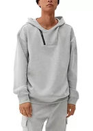 Bluzy męskie - Q/S designed by Męska bluza z długim rękawem, szara/czarna, XS - miniaturka - grafika 1