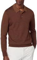 Bluzy męskie - Hackett London Jacq męska bluza polo w jodełkę, Brązowy (toffi), S - miniaturka - grafika 1
