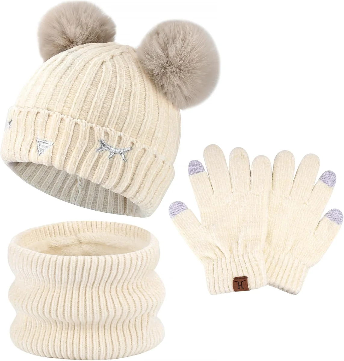 CZAPKA ZESTAW ZIMOWY KOMPLET SZALIK RĘKAWICZKI DZIECIĘCY UNISEX CIEPŁY