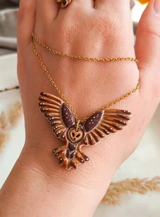 Naszyjnik sowa, wisiorek z sową, podobizna sowy, mała sówka, boho - Wisiorki - miniaturka - grafika 1