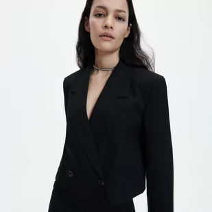 Reserved - Krótki żakiet - czarny - Marynarki i żakiety damskie - miniaturka - grafika 1