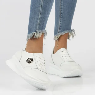 Skórzane sneakersy Filippo DP3547/23 WH - Sneakersy damskie - miniaturka - grafika 8