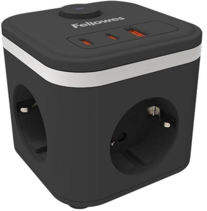 Listwa zasilająca Fellowes Power Cube 3x gniazdko, 1x USB-A, 2x USB-C, przełącznik 100137167
