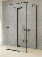 Kabiny prysznicowe - New Trendy Czarna kabina prysznicowa przyścienna 100x70 prawa EXK-5022 Reflexa Black - miniaturka - grafika 1