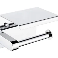 Stojaki i wieszaki na papier toaletowy - szt. Błyszczący srebrny uchwyt na papier toaletowy ze stali nierdzewnej montowany na ścianie, uchwyt na telefon komórkowy z półką do łazienki - miniaturka - grafika 1