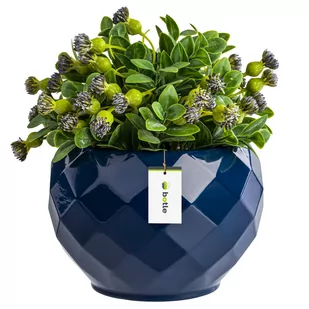 Doniczka osłonka ceramiczna kolor Granatowy 15,5 cm H14,5 cm połysk - Donice - miniaturka - grafika 1