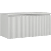 Szafki łazienkowe - Mexen Rivel szafka łazienkowa podumywalkowa 100 cm z blatem, 1 szuflada, ryflowana , szara mat - 91A20-10047-1-BFC62 - miniaturka - grafika 1