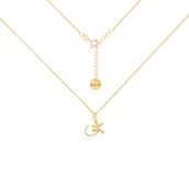 Naszyjniki - Pozłacany choker pancerka z jaszczurką - miniaturka - grafika 1